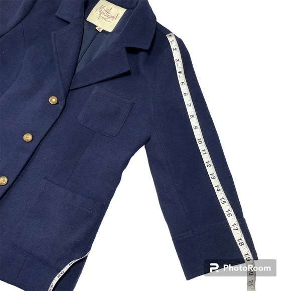 Myrtlewood Navy Button Down Wool Jacket with Gold Buttons - Sz M - Picture 3 of 8